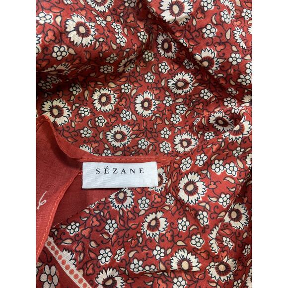 Sézane Floral Red Scarf Size TU / OS - Picture 4 of 5